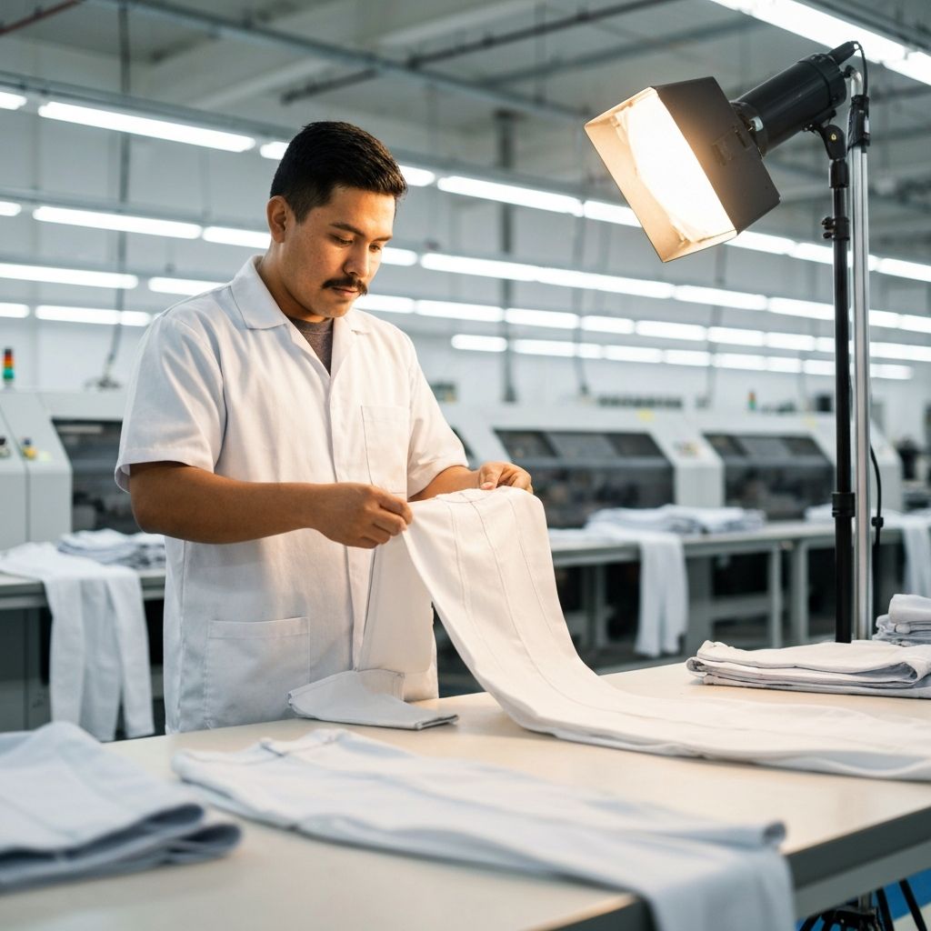 Quality control inspection at LNT Garment Solutions